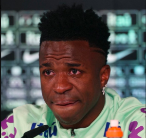 Vinicius Jr broke down in tears when asked about racism in a press conference ahead of Brazil's clash against Spain