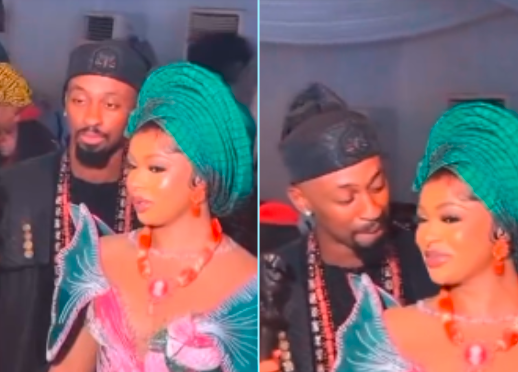 Big Brother Naija stars Liquorose and Saga have sparked dating rumours after a video of them in their traditional wear pops online.