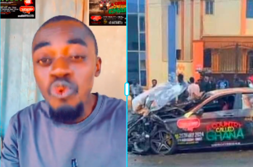 Ghanaian Actor Kwadwo Nkansah Lilwin just had a car accident at Kumasi Amakom on his way to a radio interview.