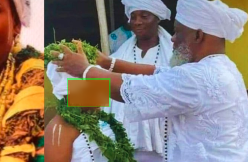 A Traditional Ghanaian Priest aged 63 has sparked an outrage in Ghana by marrying a 12-year-old girl.