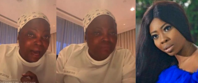 Popular Nollywood actress Funke Akindele in a new video cries profusely after being accused of ignoring late actress Aderounmi Adejumoke.