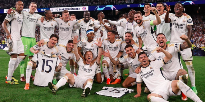 Real Madrid rallies to defeat Bayern 2 to 1 to secure a spot in the Champions League final. The victory was sealed with goals from two Joselu goals inside two minutes turned the game around, despite Bayern's early lead.