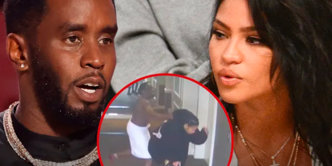 In a disturbing security footage from 2016, Sean "Diddy" Combs is caught red-handed dragging and beating Cassie Ventura in a hotel hallway.