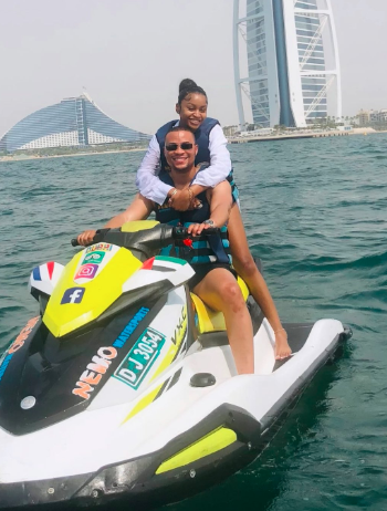 Sinaye and Zee on a boat being cozy and frenzy in Abu Diaby, Dubai