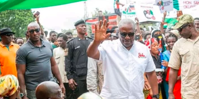 The flagbearer of the National Democratic Congress (NDC) and a former President, Mr John Dramani Mahama has begun a four- day campaign tour of the Volta Region to solicit votes for the 2024 general election.