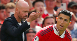 Cristiano Ronaldo says Erik ten Hag's attitude is too negative, urging the Manchester United manager to target the Premier League title even though the club need to "rebuild from the bottom".