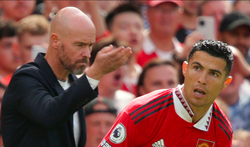 Cristiano Ronaldo says Erik ten Hag's attitude is too negative, urging the Manchester United manager to target the Premier League title even though the club need to "rebuild from the bottom".