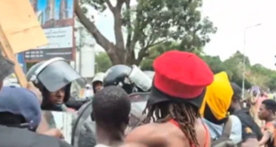 A video circulating on social media shows protesters clashing with police as they attempt to cross a barricade during a demonstration advocating for an end to illegal mining, commonly referred to as “galamsey.”